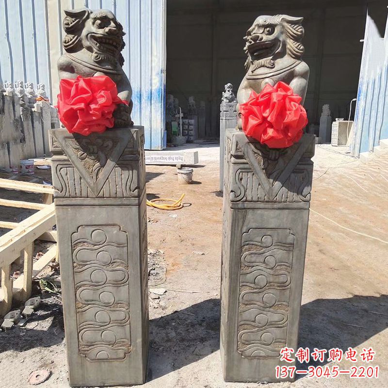 山东石狮子栓马桩