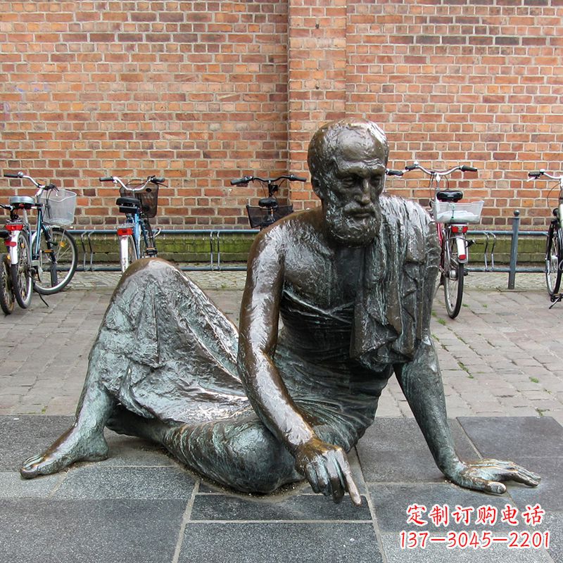 山东世界名人古希腊著名物理学家阿基米德铜雕塑像广场人物雕塑
