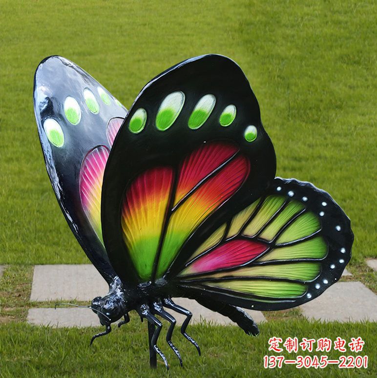山东树脂仿真蝴蝶草坪动物昆虫雕塑