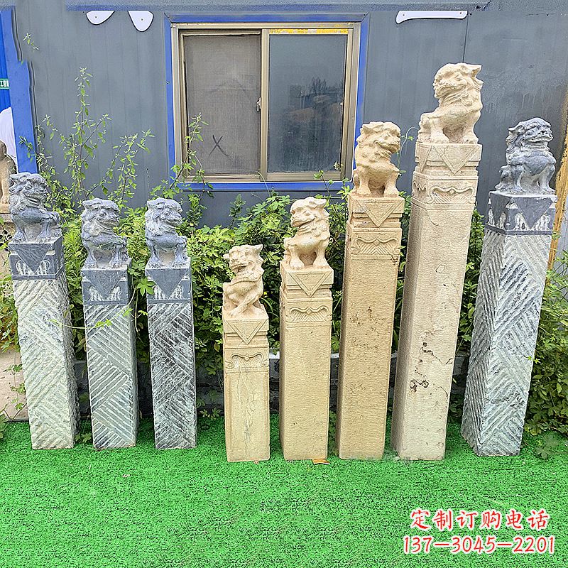山东拴马桩狮子