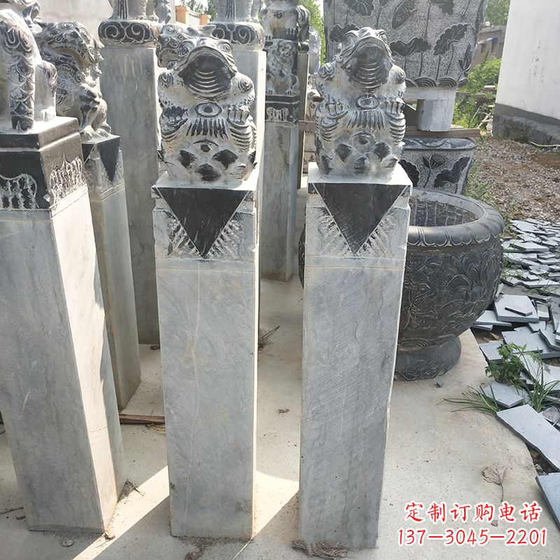 山东拴马桩石雕