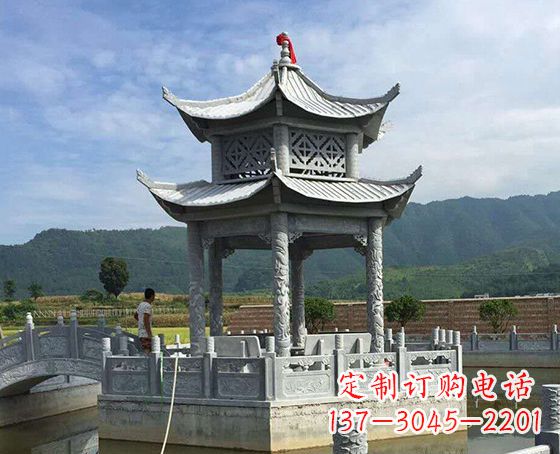 山东双层仿古凉亭石雕_1