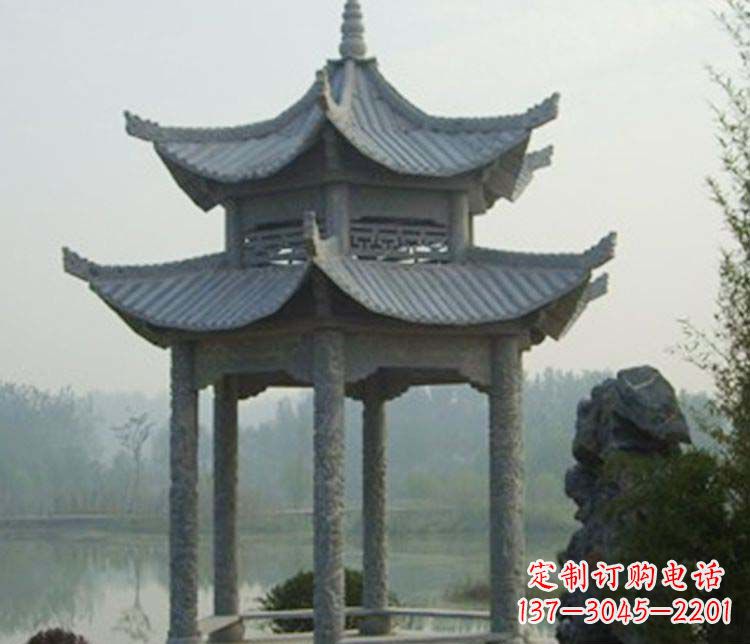 山东双层仿古凉亭石雕_2