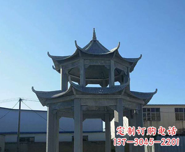 山东双层仿古石凉亭石雕_1