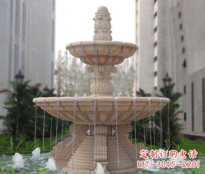 山东双层喷泉小区石雕