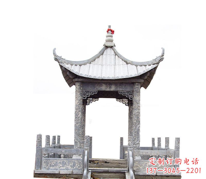 山东四角仿古石凉亭石雕