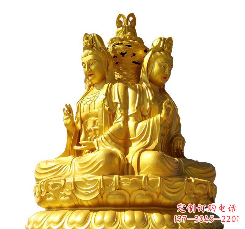 山东四面观音菩萨铜像