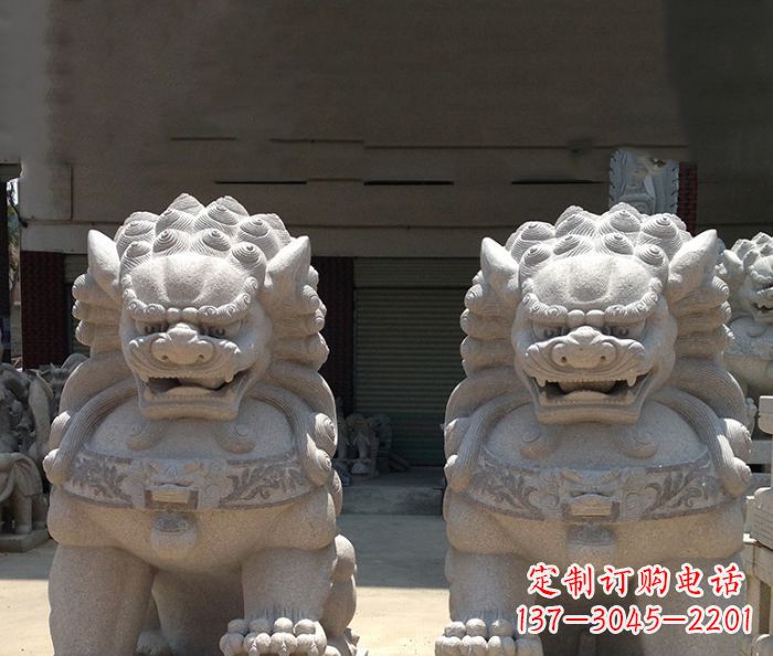 山东寺庙景观仿古镇宅石狮子