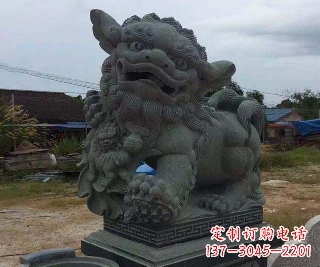 山东寺庙景观南方狮子石雕