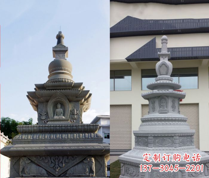 山东寺庙景观舍利塔石雕 (3)