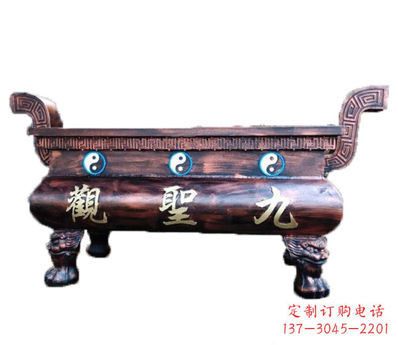 山东寺庙九龙香炉铜雕