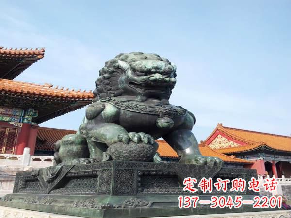 山东寺庙青铜狮子
