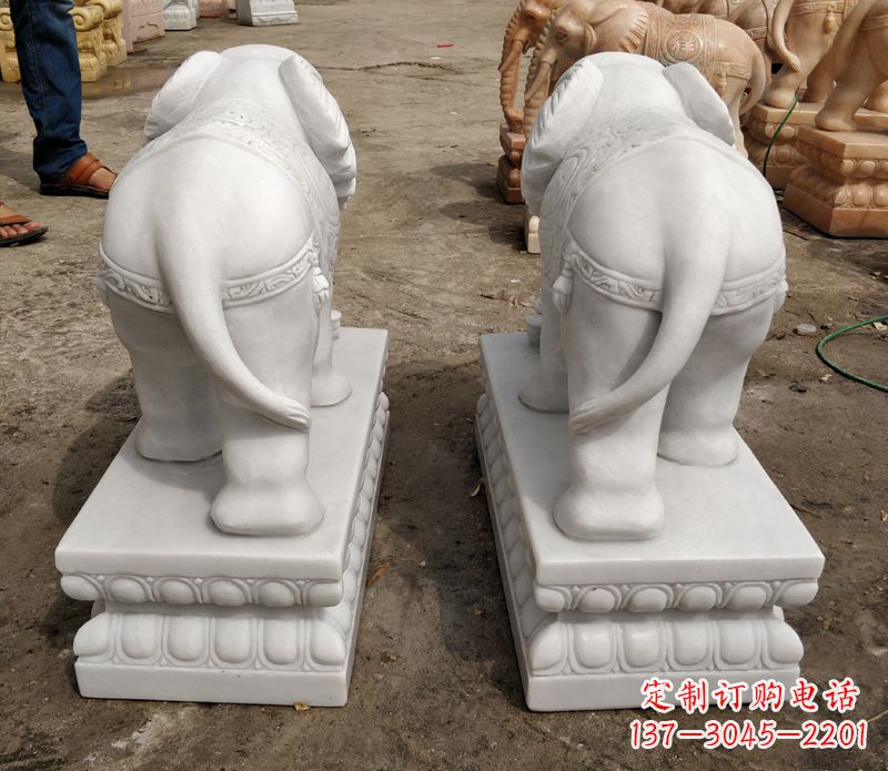 山东寺庙石雕大象