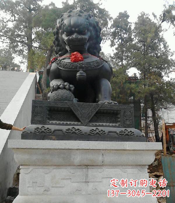 山东寺庙狮子铜狮子雕塑