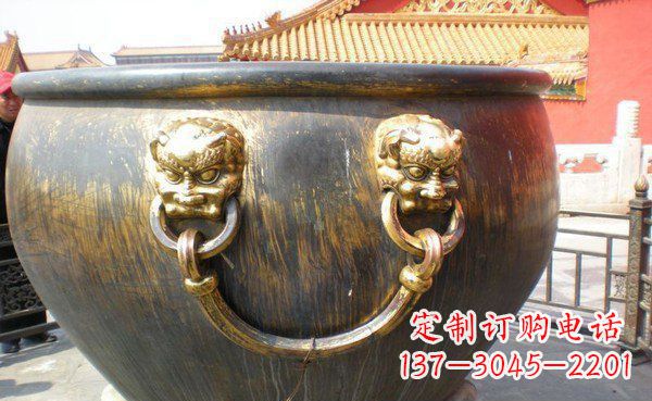 山东寺庙水缸铜雕 (3)