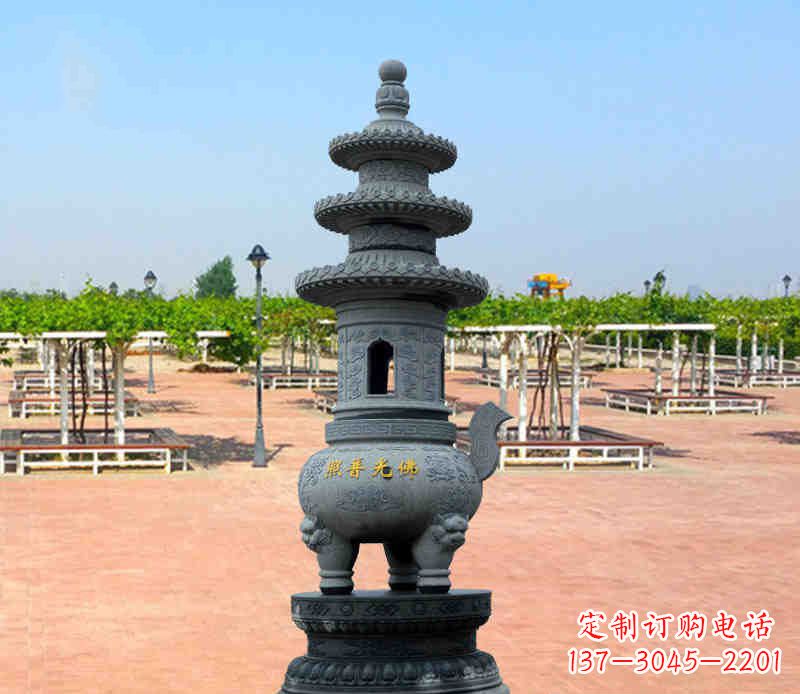 山东寺庙塔铜雕香炉