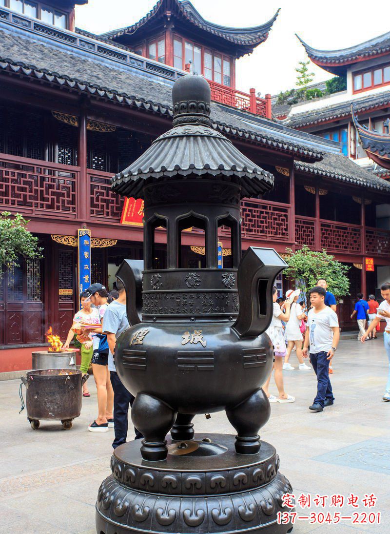 山东寺庙铜香炉铜雕 (2)