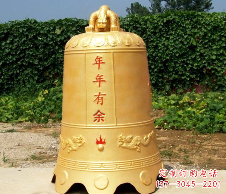 山东寺庙铜钟雕塑 (2)