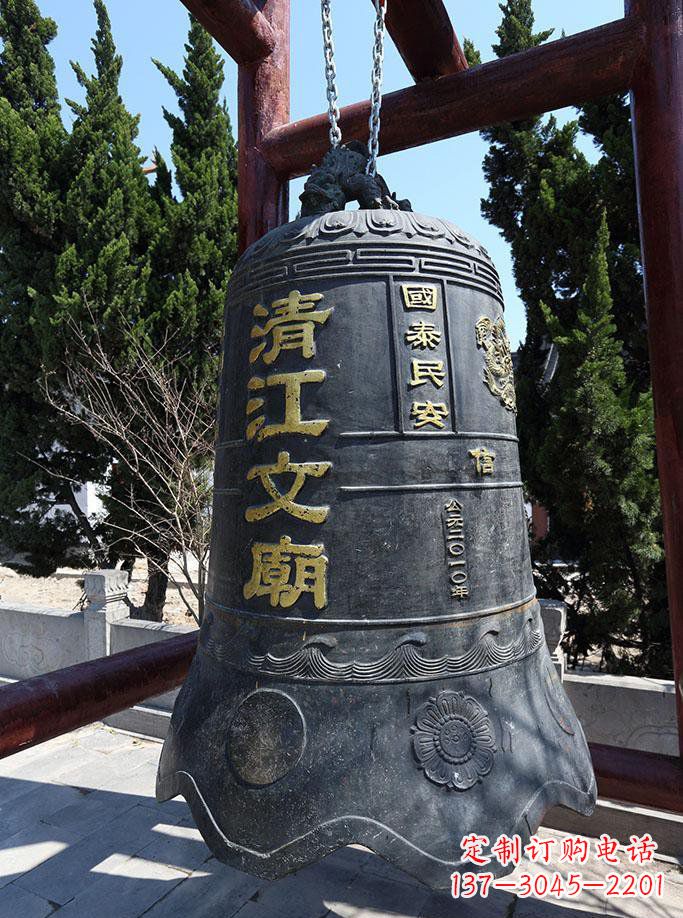 山东寺庙铜钟雕塑 (5)