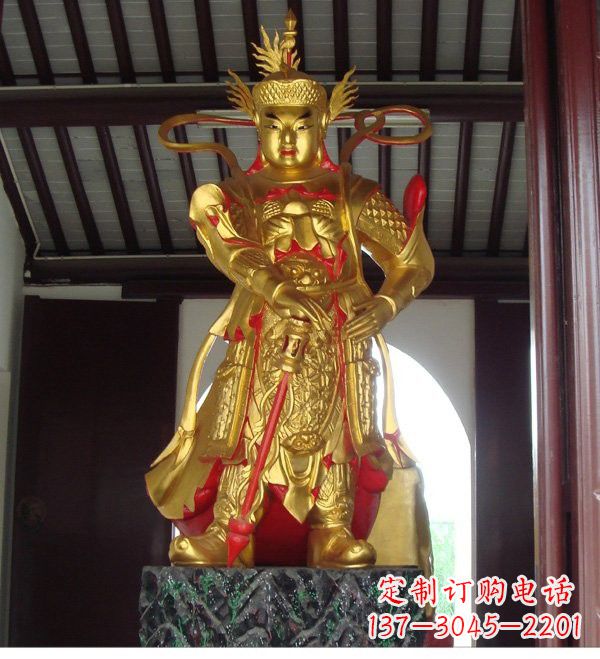 山东寺庙韦陀菩萨铜雕