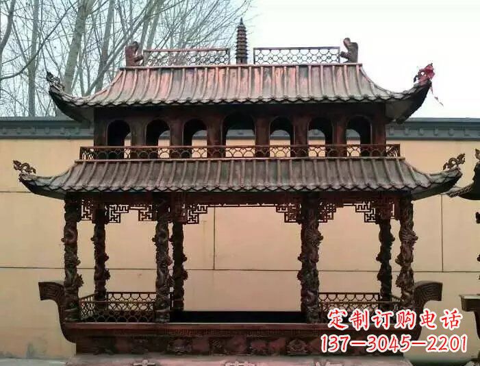 山东寺庙香炉铜雕 (3)