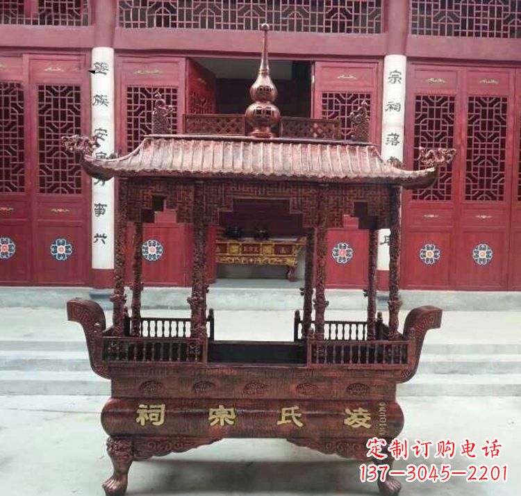 山东寺庙香炉铜雕
