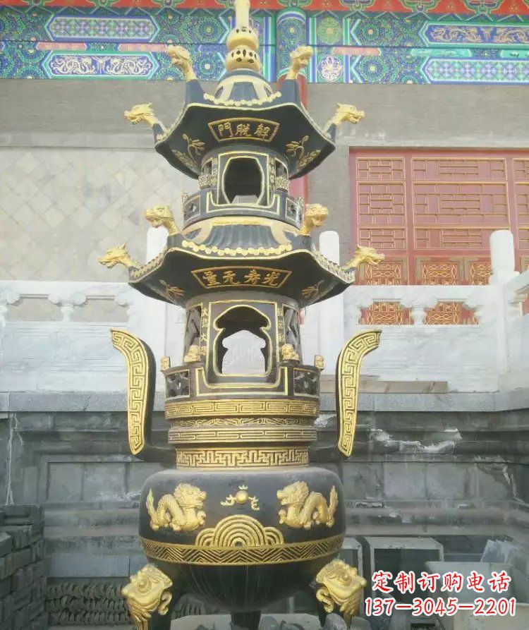 山东寺庙香炉铜雕_1