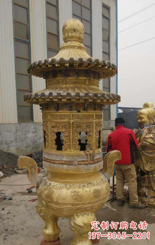 山东寺庙香炉铜雕塑