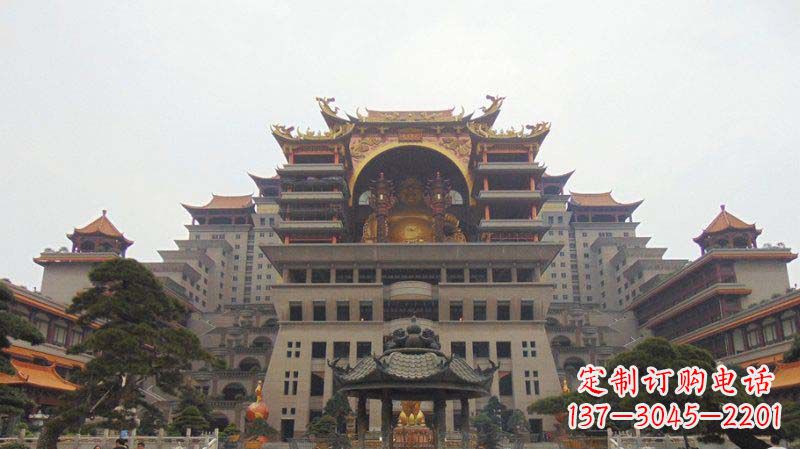 山东寺庙圆香炉铜雕