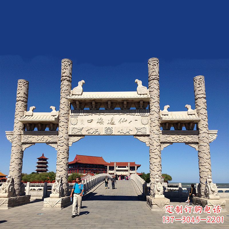 山东寺院大门无楼石牌坊