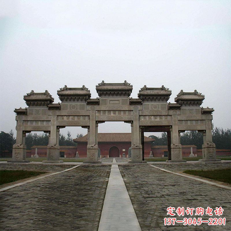 山东寺院五门石牌楼