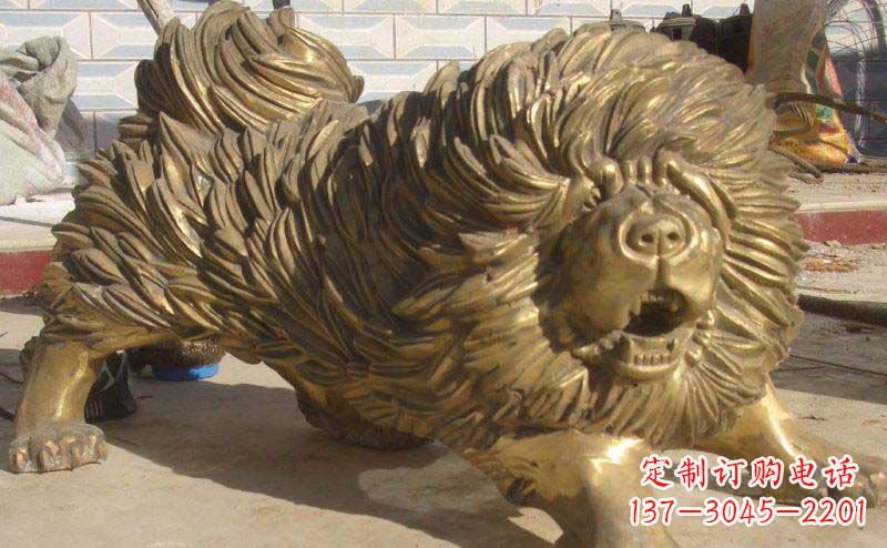 山东松狮犬动物铜雕