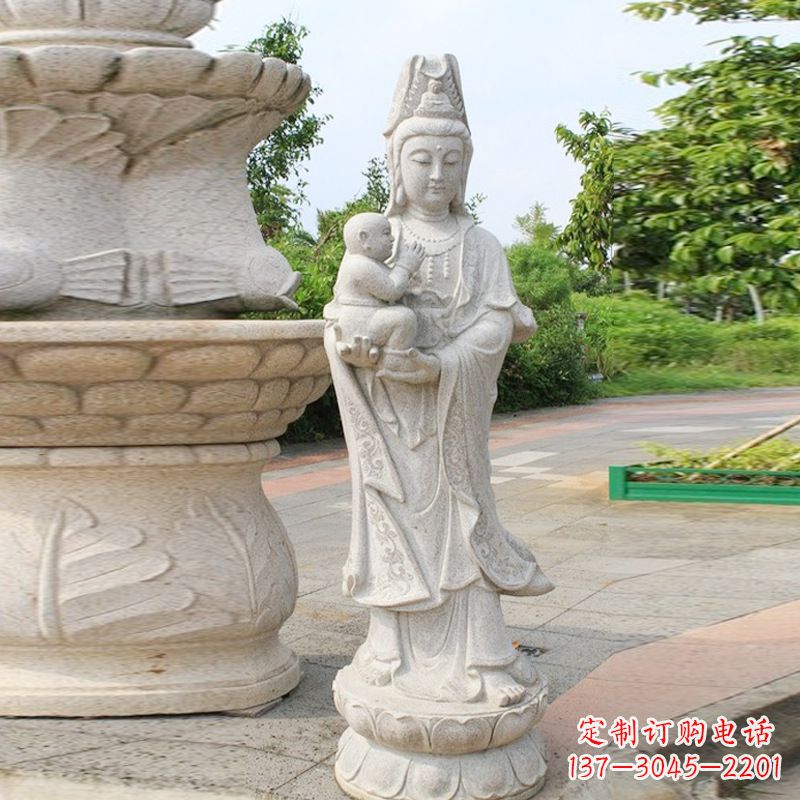 山东送子观音汉白玉石雕