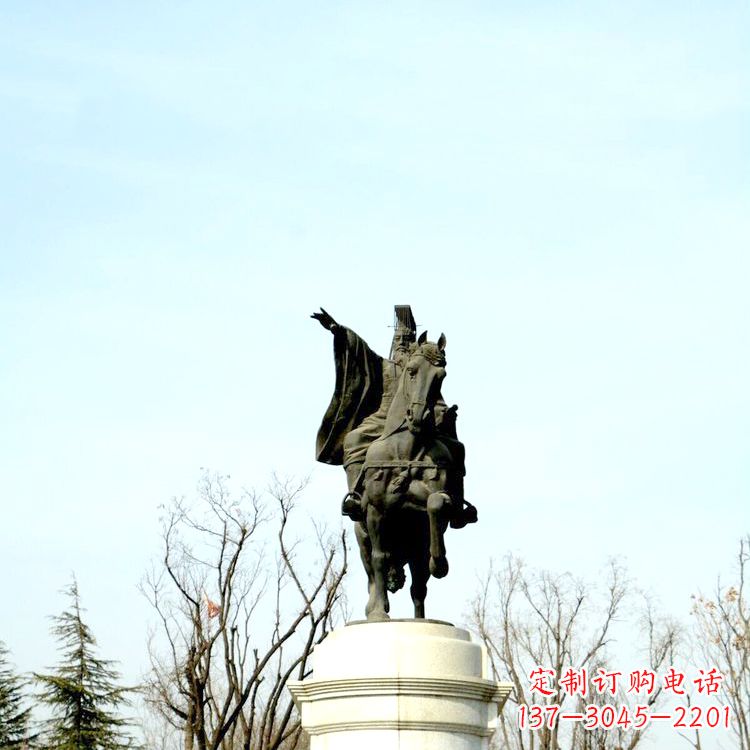 山东隋文帝杨坚铜雕塑像