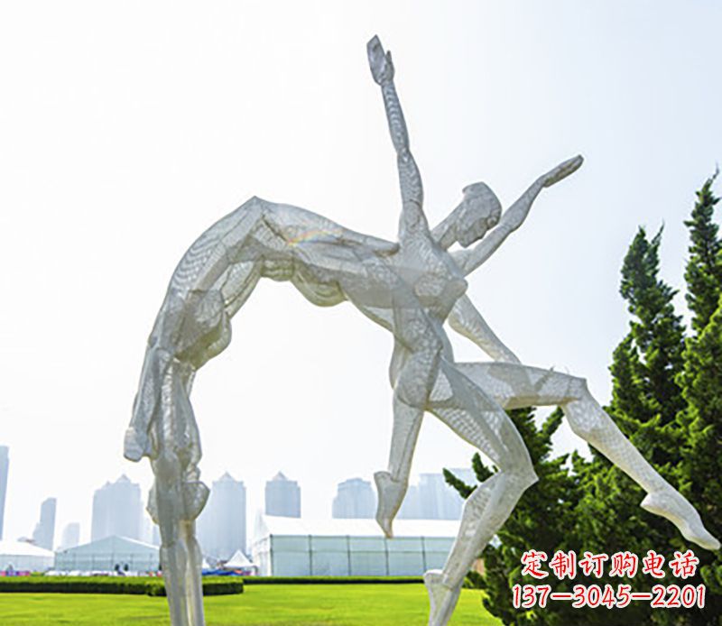 山东体操运动员不锈钢雕塑