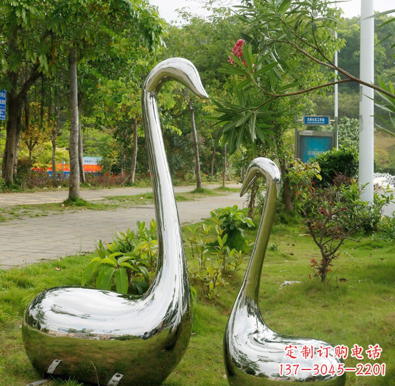 山东天鹅抽象不锈钢雕塑