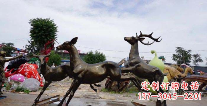 山东跳跃的小鹿铜雕