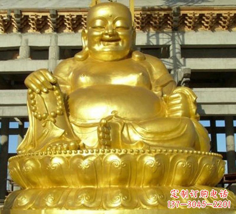 山东贴金弥勒佛铜雕