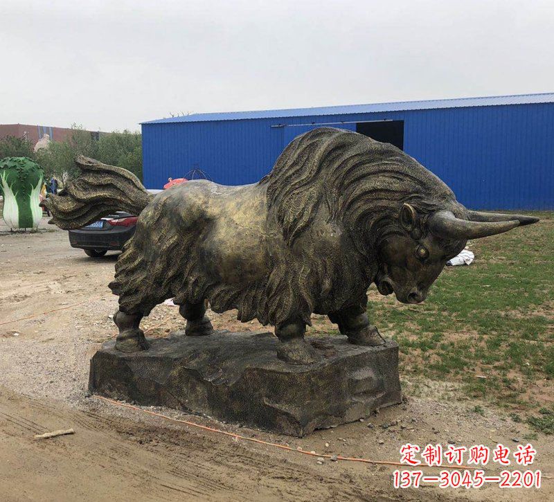山东铜雕奔牛雕塑