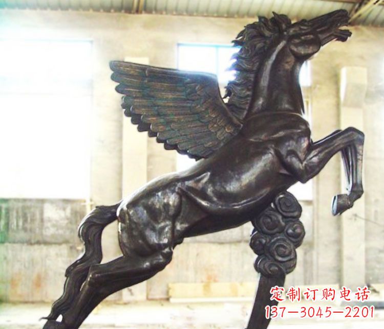 山东铜雕奔跑飞马雕塑
