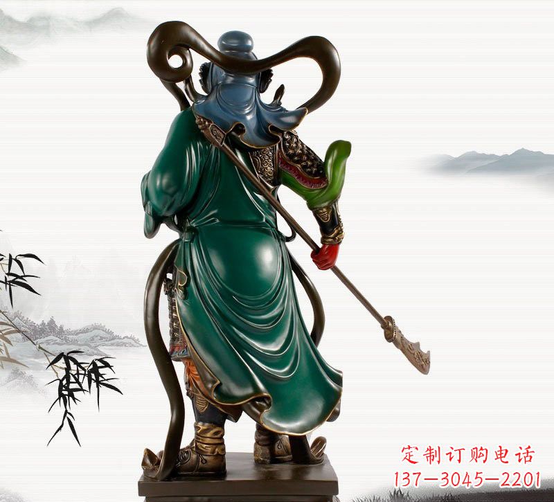 山东铜雕彩绘武财神关公