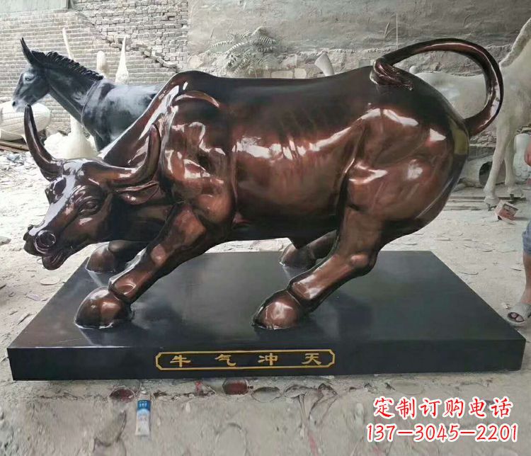 山东铜雕城市牛气冲天