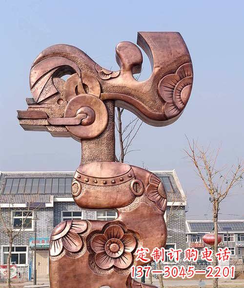 山东铜雕抽象皮影戏人物
