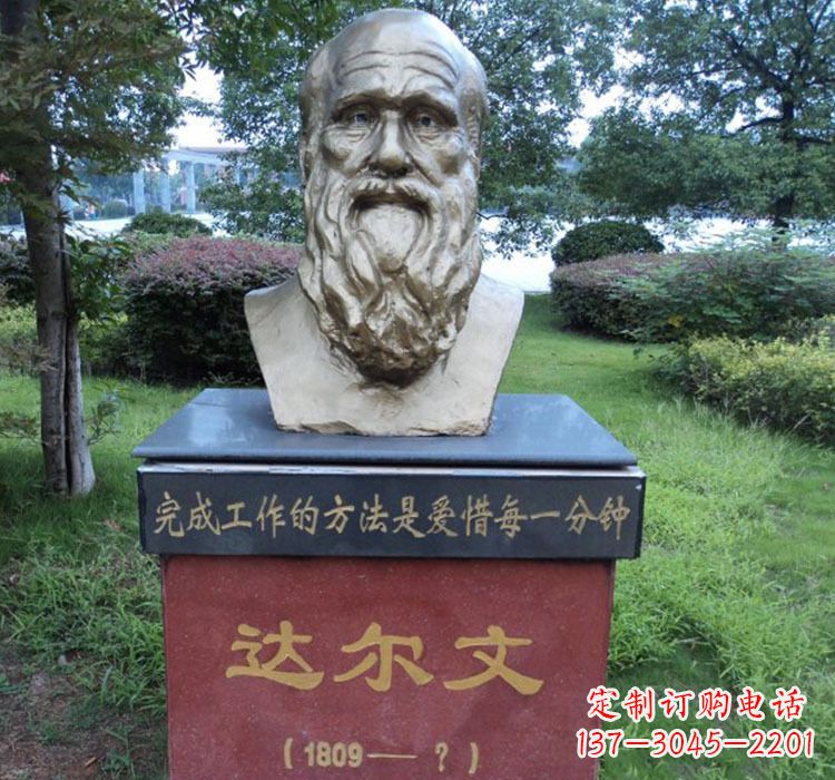 山东铜雕达尔文头像雕塑