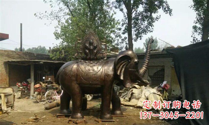 山东铜雕大象平安吉祥公园动物雕塑