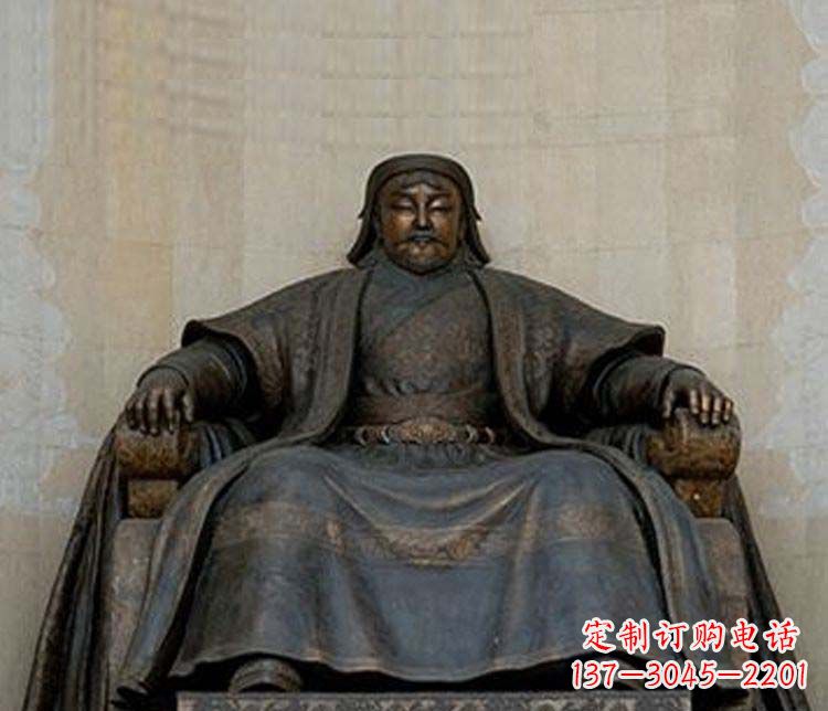山东铜雕大型成吉思汗雕塑