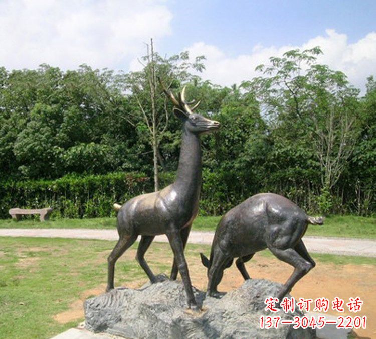 山东铜雕动物梅花鹿