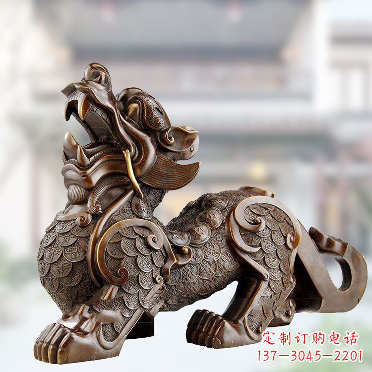 山东铜雕仿古辟邪貔貅