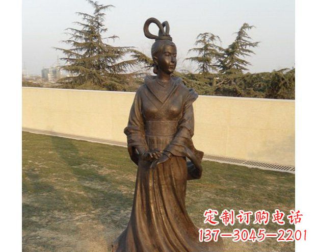 山东铜雕古代美女人物雕塑
