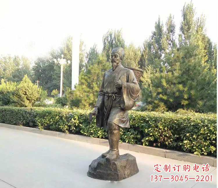 山东铜雕古代名医李时珍雕塑